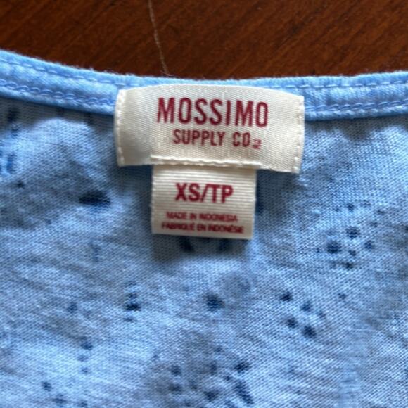 Mossimo Supply Co Size XS Blue Print Knit Top Blouse Y2K Vibe - Picture 5 of 9
